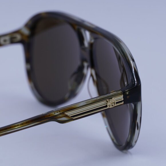 Gucci GG1286S 003 Sunglasses Striated Havana Aviator Frame - Picture 6 of 10